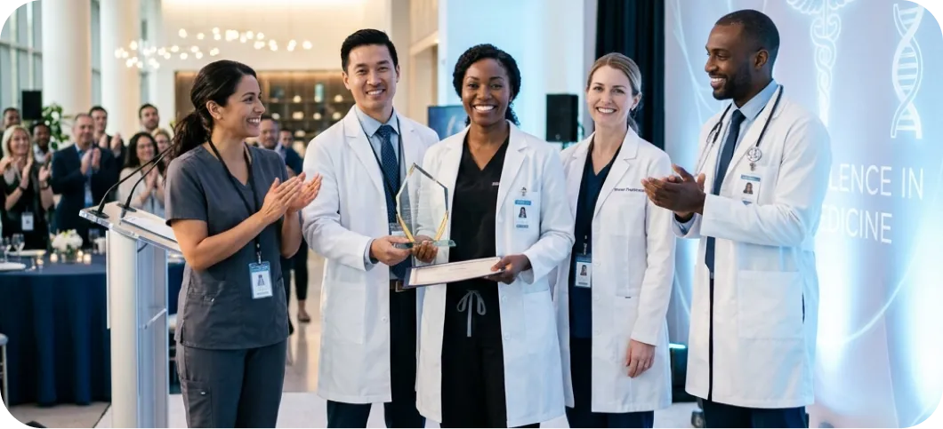 Medical team receiving an award